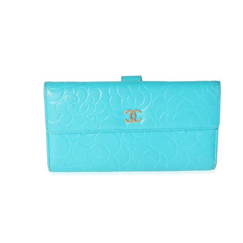 chanel teal wallet